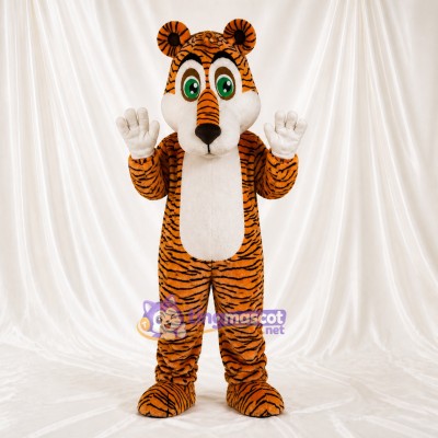 Construction Tiger Mascot Costume Full Body for Adults School Events
