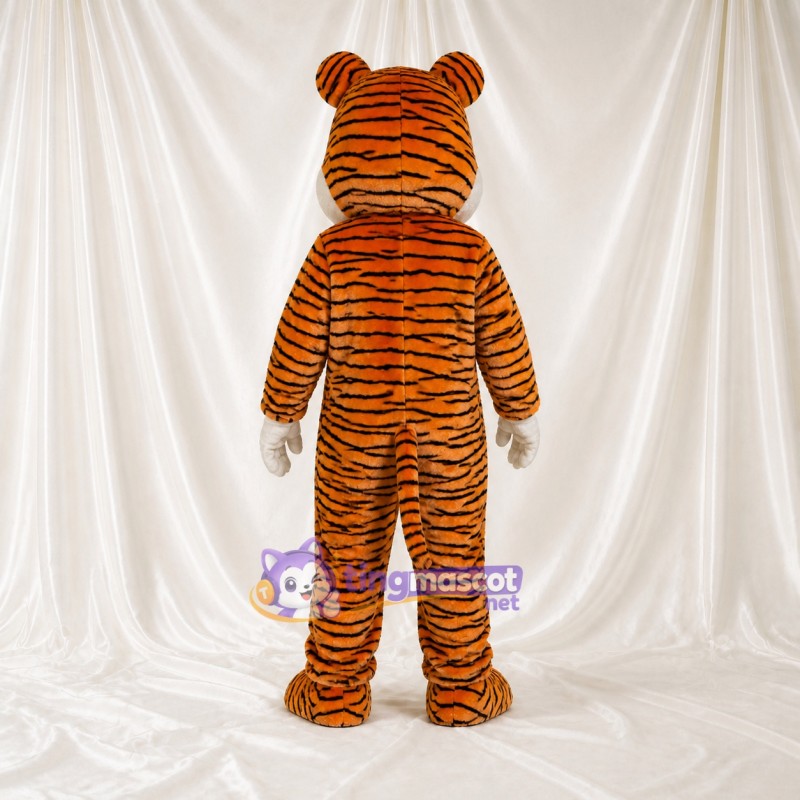 Construction Tiger Mascot Costume Full Body for Adults School Events