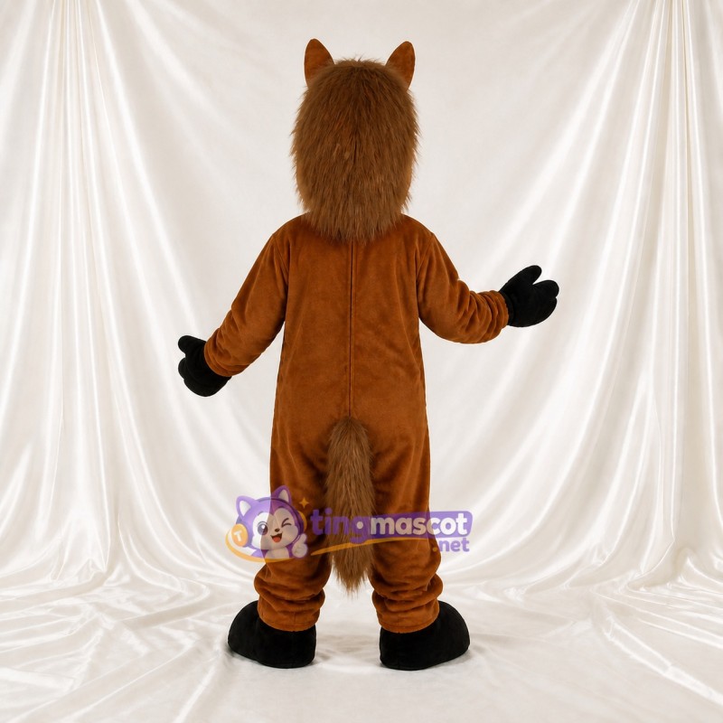Brown Brown and Tan Horse Mascot Costume Full Body for Adults School Events