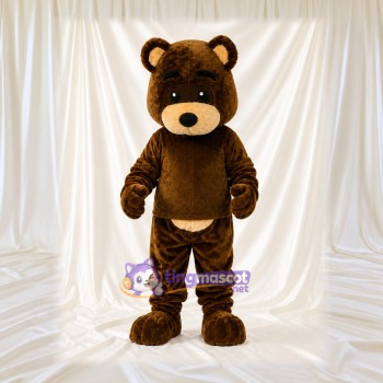 Ours brun et blanc Costume de mascotte intégral pour adultes Événements scolaires