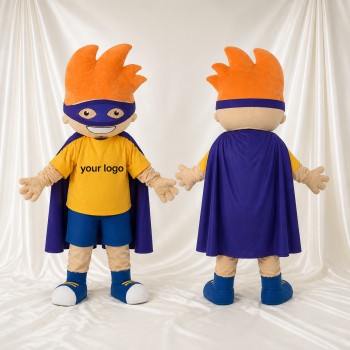 Sculpted Fantasy Superhero Boy Mascot Costume Full Body for Adults School Events