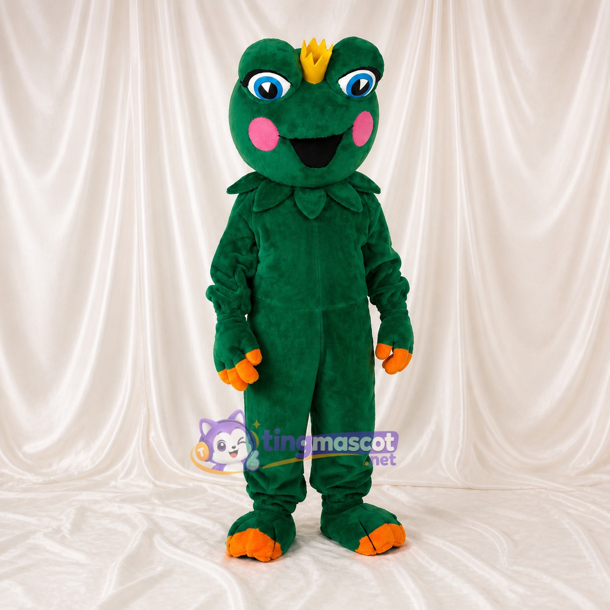 Frog King Mascot Costume Full Body for Adults School Events Frog King Mascot Costume Full Body for Adults School Events