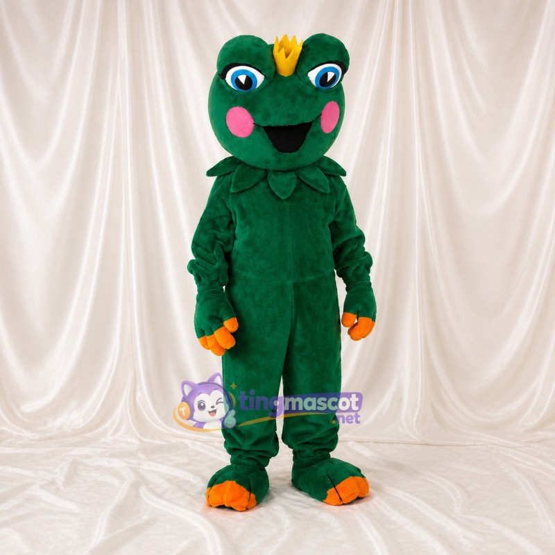 Frog King Mascot Costume Full Body for Adults School Events