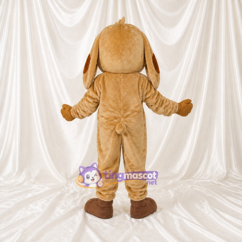 Tan Construction Dog Mascot Costume Full Body for Adults School Events