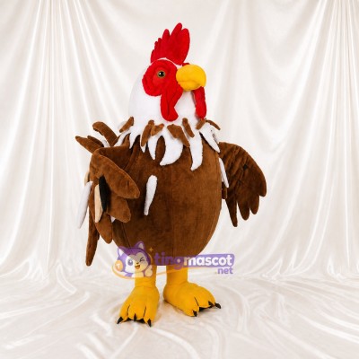 Brown Chicken Mascot Costume Full Body for Adults School Events