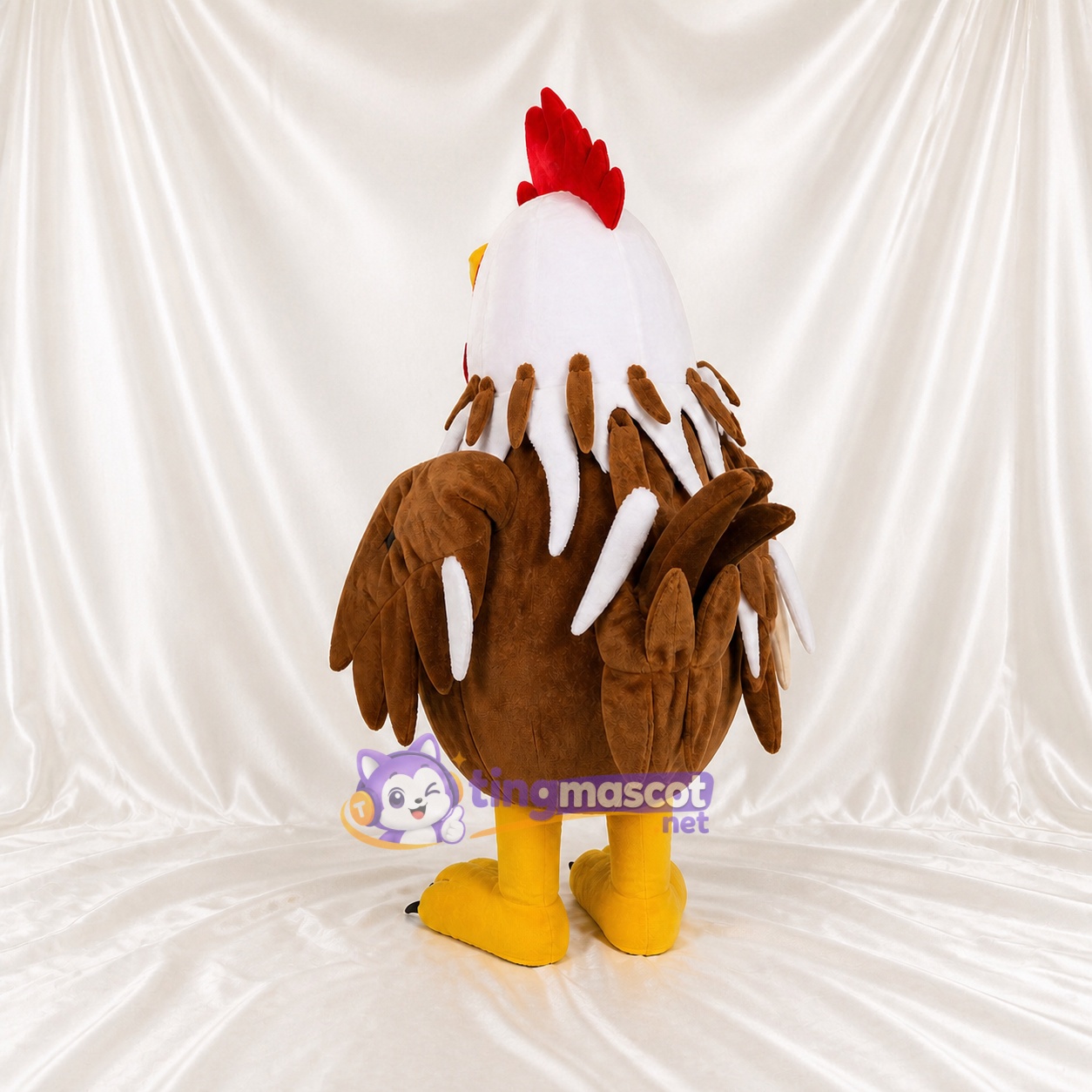 Brown Chicken Mascot Costume Full Body for Adults School Events Brown Chicken Mascot Costume Full Body for Adults School Events