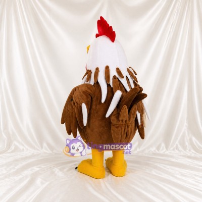 Brown Chicken Mascot Costume Full Body for Adults School Events