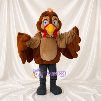 Brown Turkey Mascot Costume Full Body for Adults School Events