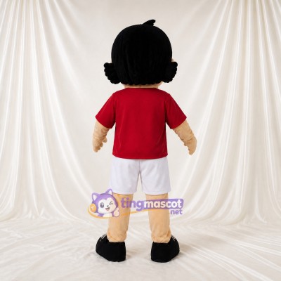 Red Expressive Color Cartoon Boy Mascot Costume Full Body for Adults Schools