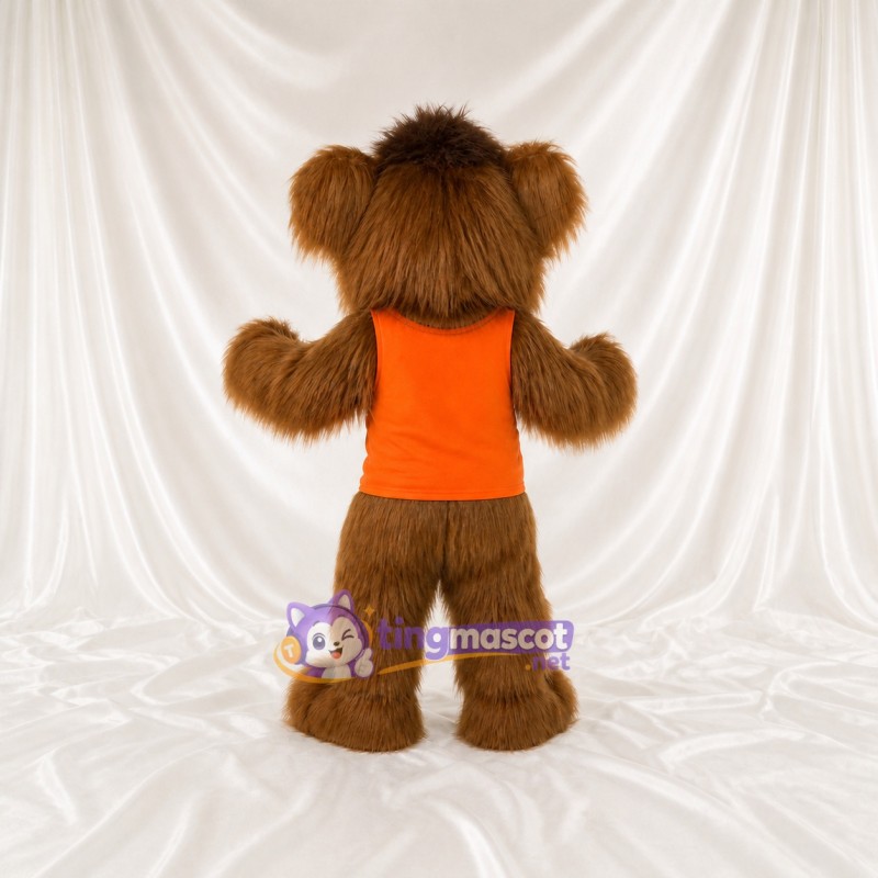 Brown and Orange Woolly Mammoth Mascot Costume Full Body for Adults Schools