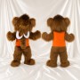 Brown and Orange Woolly Mammoth Mascot Costume Full Body for Adults Schools