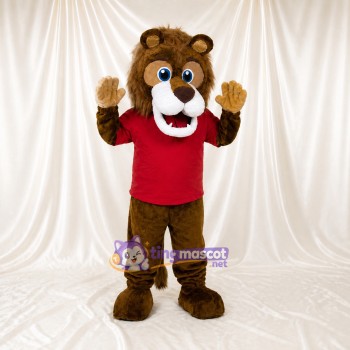 Brown and Red Lion Mascot Costume Full Body for Adults School Events