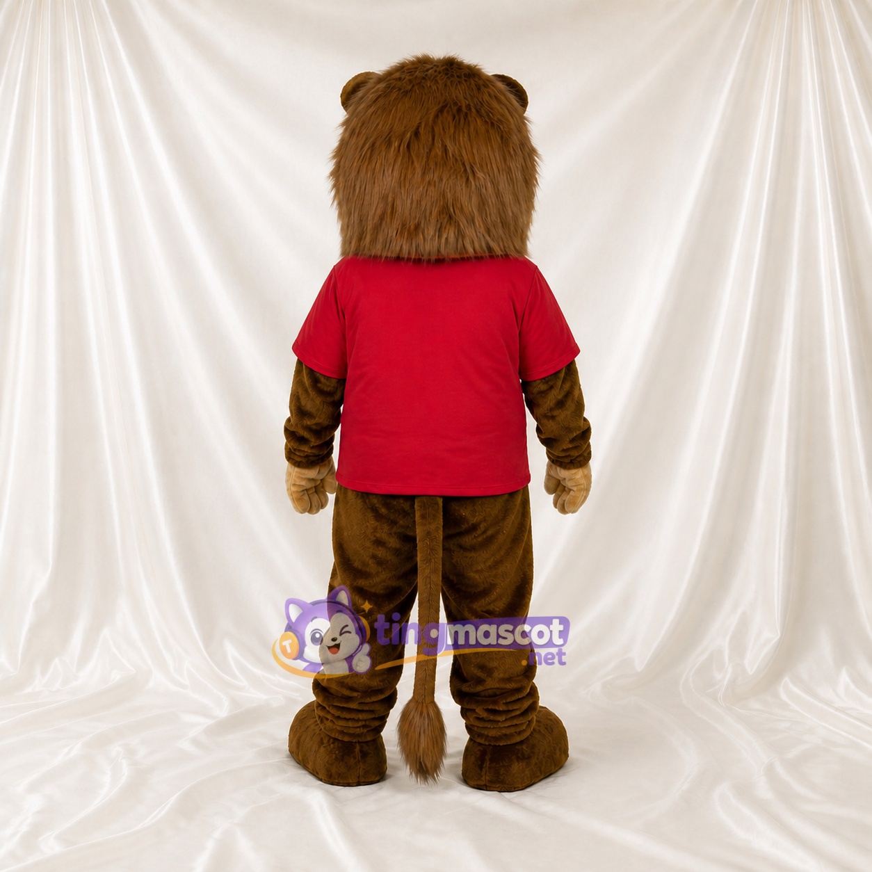 Brown and Red Lion Mascot Costume Full Body for Adults School Events Brown and Red Lion Mascot Costume Full Body for Adults School Events