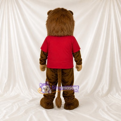 Brown and Red Lion Mascot Costume Full Body for Adults School Events