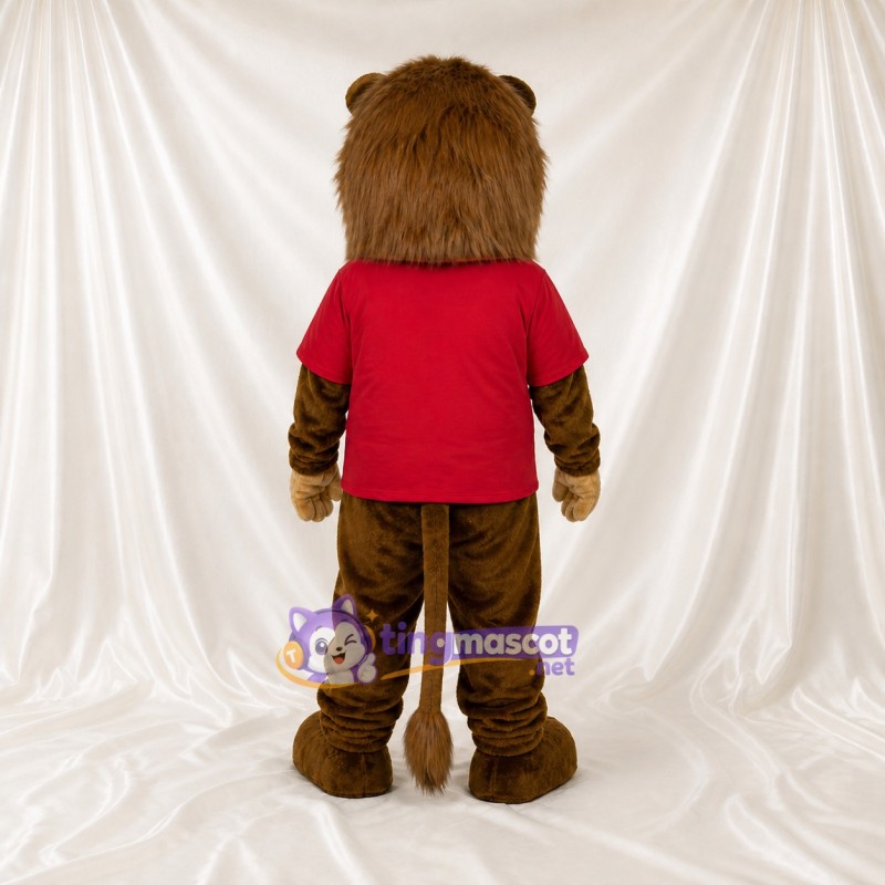 Brown and Red Lion Mascot Costume Full Body for Adults School Events