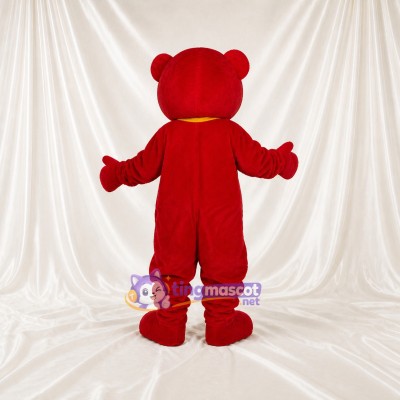Red Bear Mascot Costume Full Body for Adults School Events