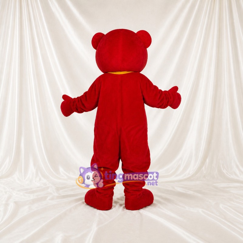 Red Bear Mascot Costume Full Body for Adults School Events