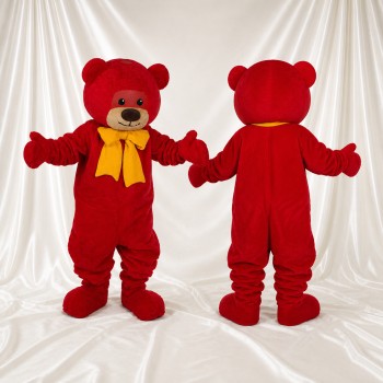 Ours Rouge Costume de mascotte intégral pour adultes Événements scolaires
