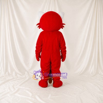 Red Construction Fox Mascot Costume Full Body for Adults School Events