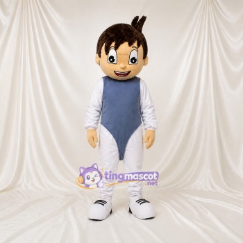 Enfant de dessin animé gris Costume de mascotte intégral pour adultes Événements scolaires
