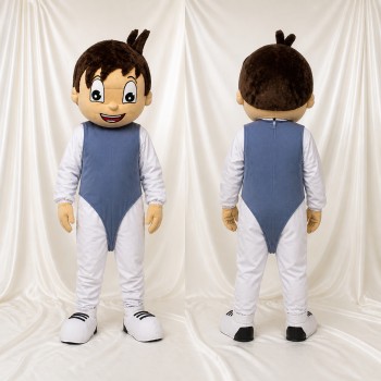 Enfant de dessin animé gris Costume de mascotte intégral pour adultes Événements scolaires