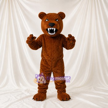 Ours marron et noir Costume de mascotte intégral pour adultes Événements scolaires