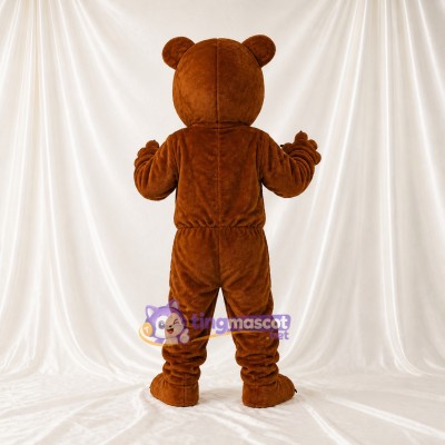 Brown and Black Bear Mascot Costume Full Body for Adults School Events