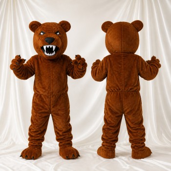 Ours marron et noir Costume de mascotte intégral pour adultes Événements scolaires