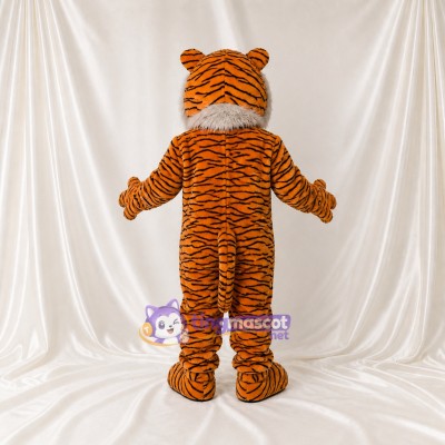 Orange Construction Tiger Mascot Costume Full Body for Adults School Events
