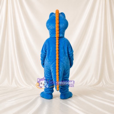 Blue Construction Dinosaur Mascot Costume Full Body for Adults School Events