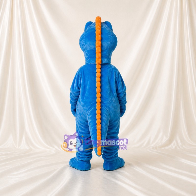 Blue Construction Dinosaur Mascot Costume Full Body for Adults School Events