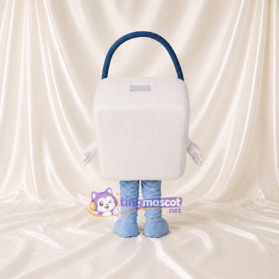 White Shopping Bag Mascot Costume Full Body for Adults Promotions