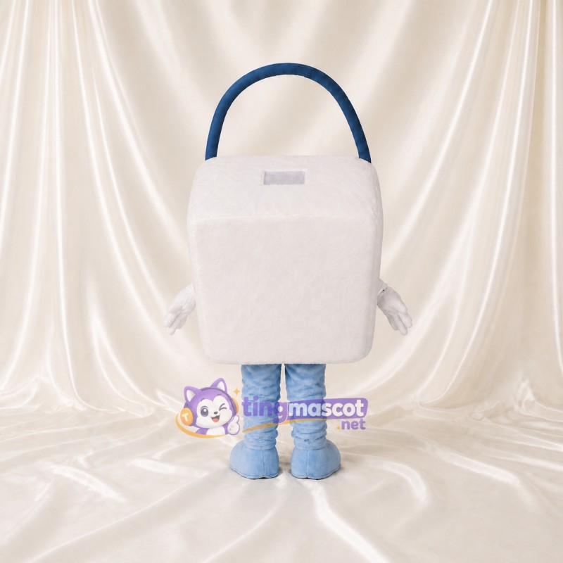 White Shopping Bag Mascot Costume Full Body for Adults Promotions