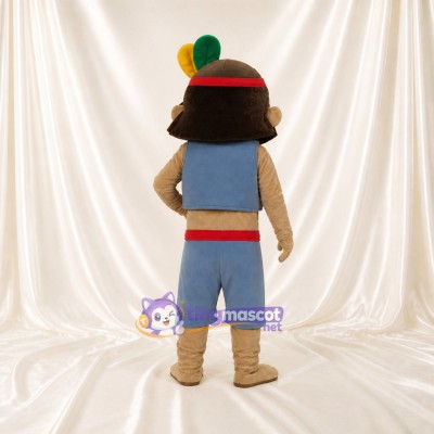 Tan Explorer Boy Mascot Costume Full Body for Adults Promotions