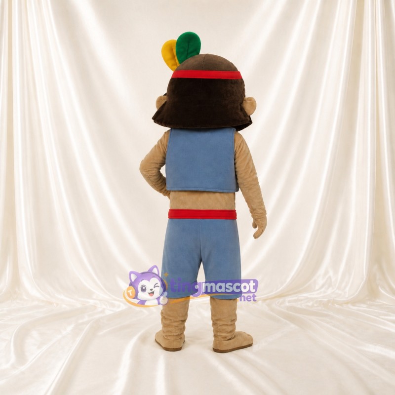 Tan Explorer Boy Mascot Costume Full Body for Adults Promotions