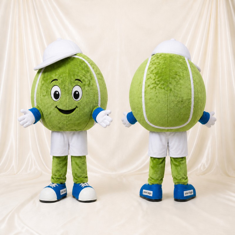 Green Tennis Ball Mascot Costume Full Body for Adults Sports Events