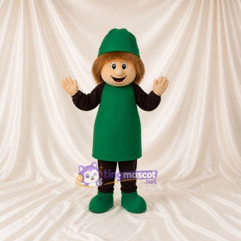 Gnome vert Costume de mascotte intégral pour adultes Événements scolaires