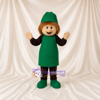 Green Gnome Mascot Costume Full Body for Adults School Events