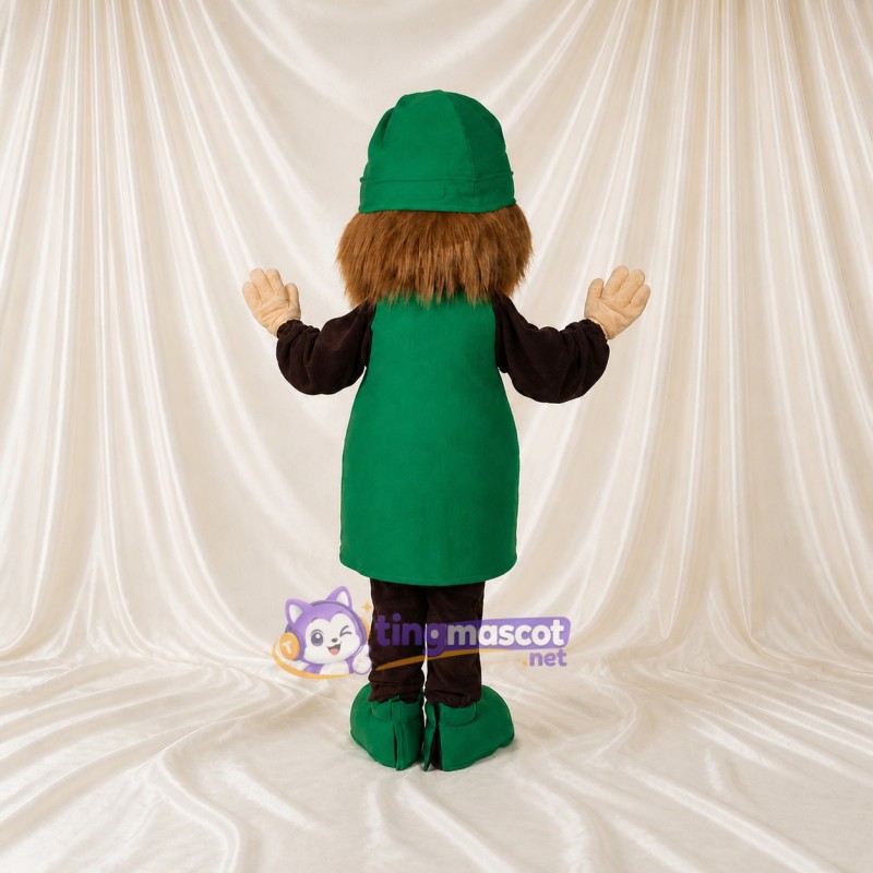 Green Gnome Mascot Costume Full Body for Adults School Events