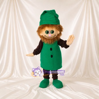 Gnome fantastique sculpté vert Costume de mascotte intégral pour adultes Événements scolaires