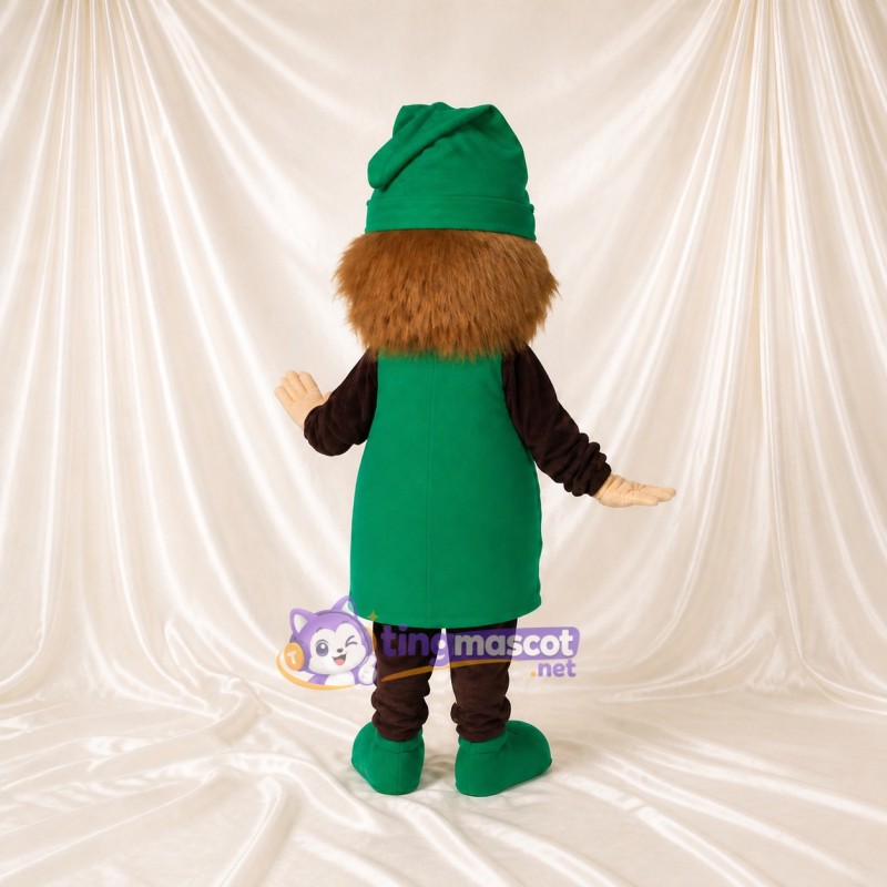 Green Sculpted Fantasy Gnome Mascot Costume Full Body for Adults School Events