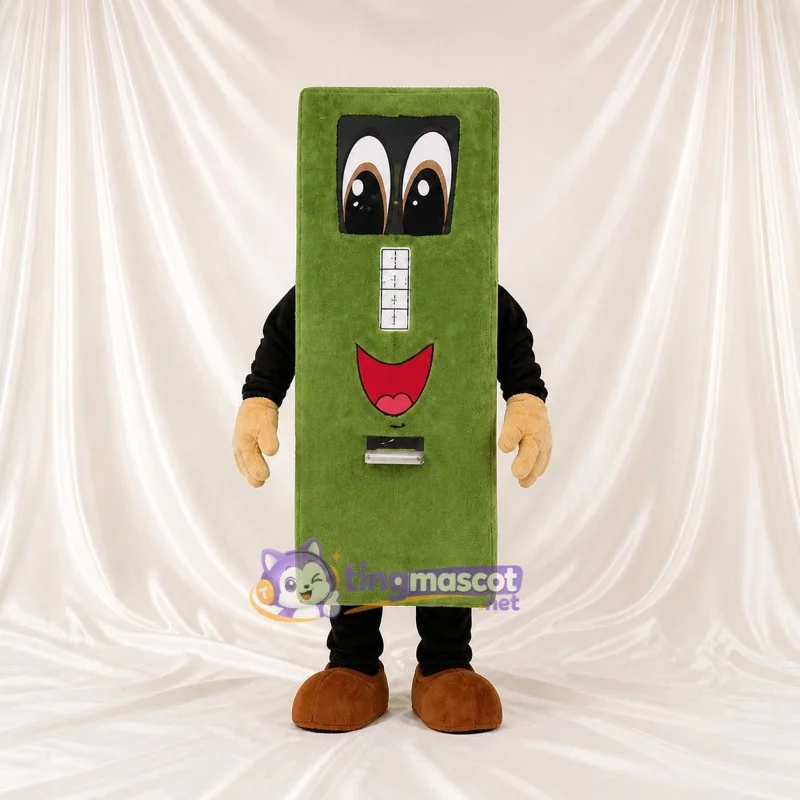 Simple Vending Machine Design Green Brown And Black Vending Machine Mascot Costume | Tingmascot