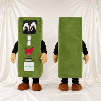 Distributeur automatique vert Costume de mascotte intégral pour adultes Promotions