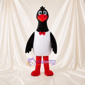 Black Construction Goose Mascot Costume Full Body for Adults School Events