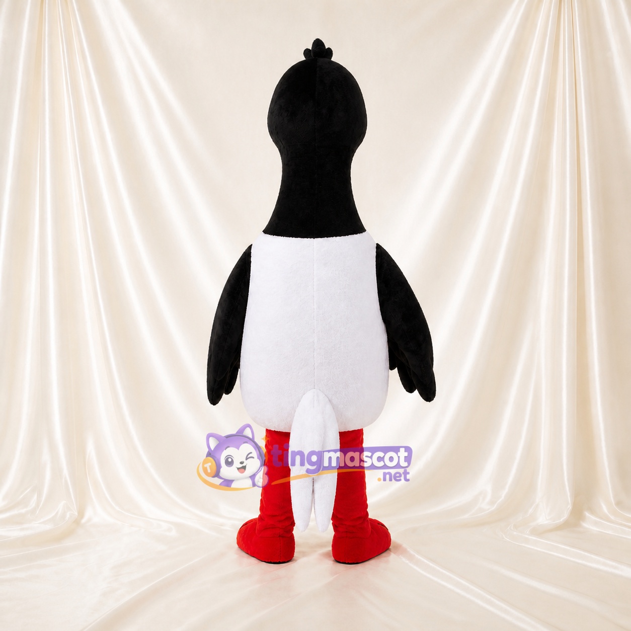 Black Construction Goose Mascot Costume Full Body for Adults School Events Black Construction Goose Mascot Costume Full Body for Adults School Events