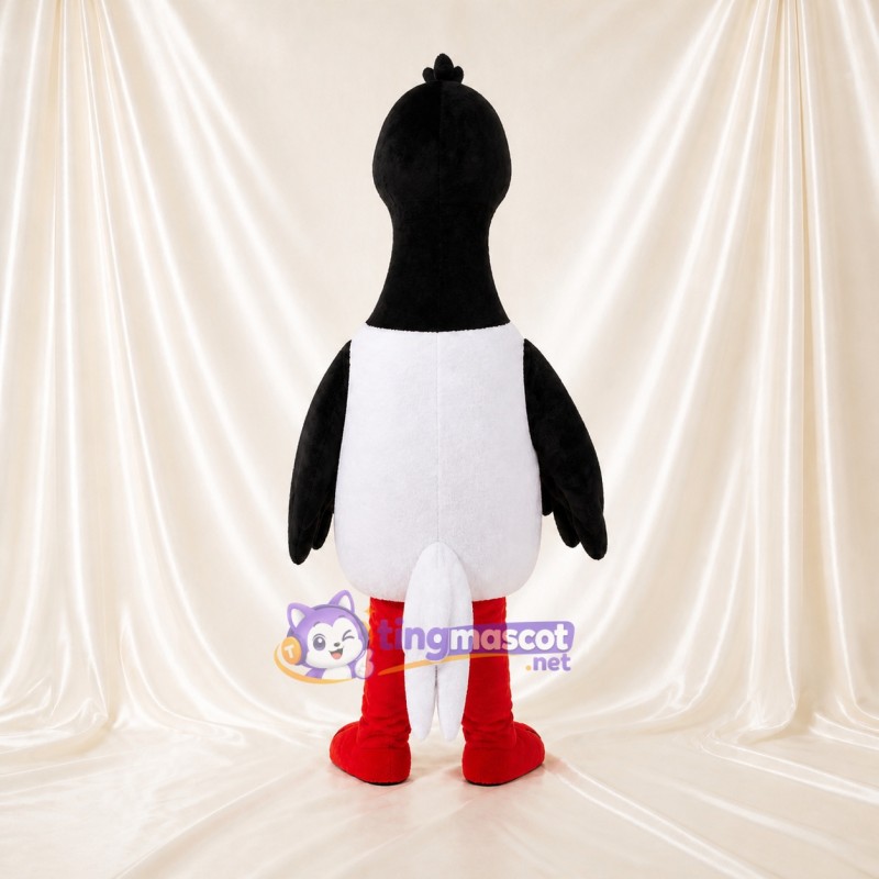 Black Construction Goose Mascot Costume Full Body for Adults School Events