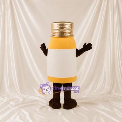 Front Bold Medicine Bottle Mascot Costume Full Body for Adults Promotions
