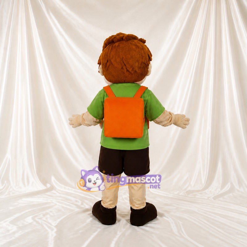 Green Schoolboy Mascot Costume Full Body for Adults School Events