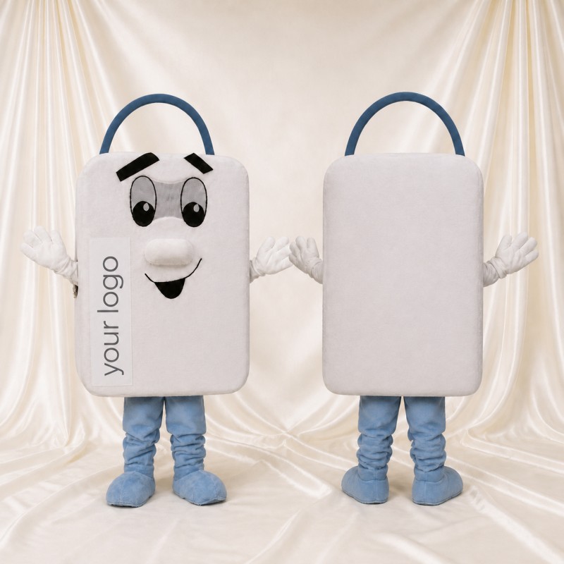 Front Bold Shopping Bag Mascot Costume Full Body for Adults Promotions
