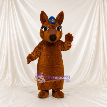 Brown Kangaroo Mascot Costume Full Body for Adults School Events